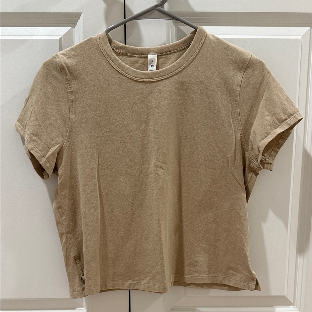 lululemon athletica classic cotton fit tee, tan